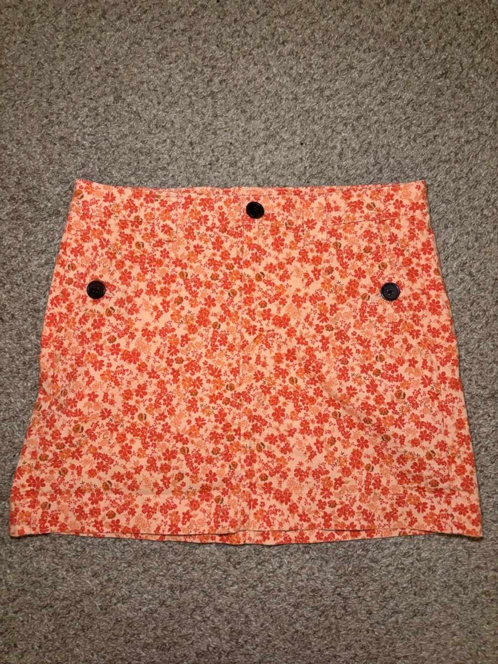 wild fable Orange Floral Button-Accent Mini Skirt